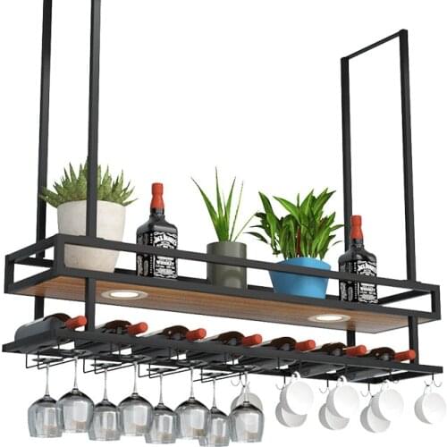 Iron bar counter hanger household hanging goblet rack upside down wine glass rack hanging wine rack storage decorative rack