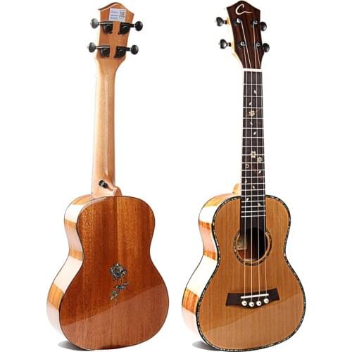 24 Inch Ukulele Mahogany Solid Mini Guitar 4 String High Quality Rose Ukulele Concert Musical Instrument UK2402