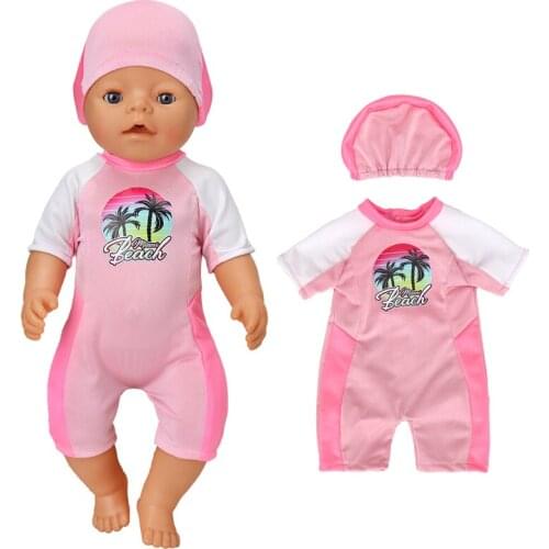 43 Cm Baby Doll Swimsuit Clothes 17 Inch Reborn Doll Surfing Wear Toys Outfits Accessories