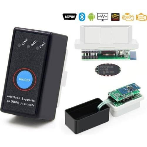 Super Mini Elm327 Bluetooth OBD2 V1.5 Elm 327 V1.5 OBD 2 Car Diagnostic-Tool Scanner Elm-327 OBDII Adapter Auto Diagnostic tool