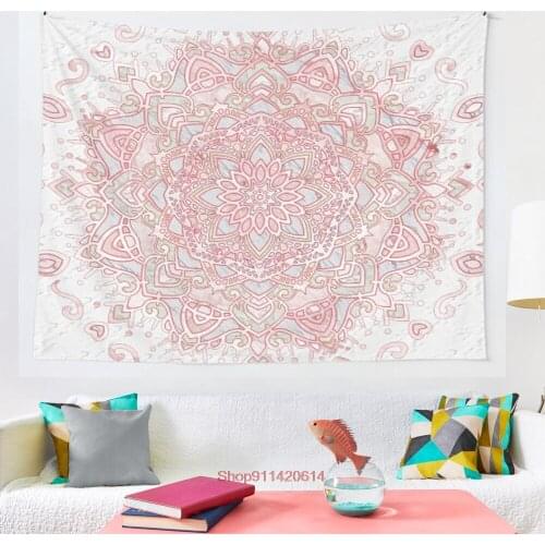 White snowflake rose mandala tapestry Art Wall Hanging Tapestries for Living Room Home Dorm Decor