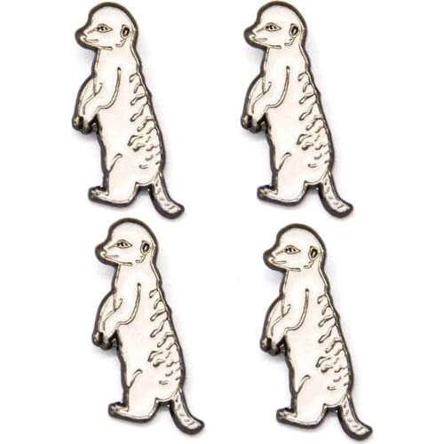 Lots 5pcs Meerkat Lapel / Hat / Tie Pin Badge Animal Brooch - suricate Suricata suricatta Fans Gifts Jewelry 2 X 0.7 CM