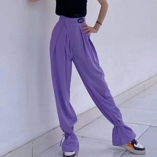 Latin Dance Pants Modern Dance Pants High Waist Trousers Latin Practice Clothes Chacha Rumba Tango Latin Dance Clothes DQS7407