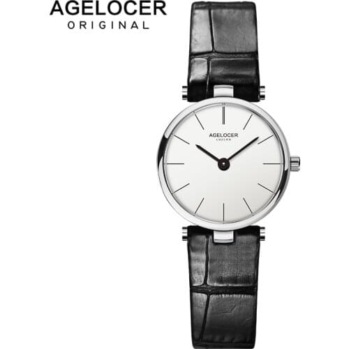 AGELOCER Swiss Brand Luxury Ladies Watch Fashion Leather Wrist Quartz Girl Watch for Women Dress Watches Clock Relogio Feminino