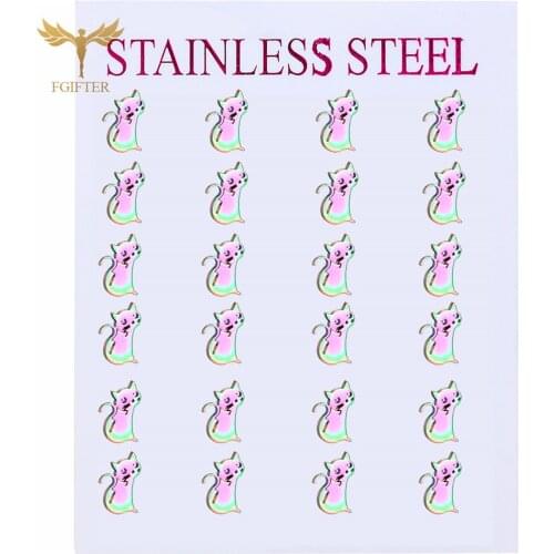 Color Cute Cat Earring Studs suitable for Girls Stainless Steel Waterproof Accessories Sweet Ears Jewelry Girls Birthday Gifts