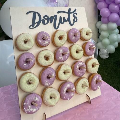 Wooden Wall Holds Donut Boards Stand Hanging Donuts Table Wedding Decoration Accessories Baby Shower Kids Birthday Party Decor