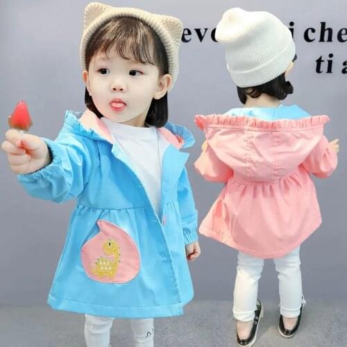 Autumn Spring Toddler Baby Jackets For Girls Cute Hooded Zipper Children Outwear Clothes Kids Thin Windbreaker 2 3 4 5 6Years
