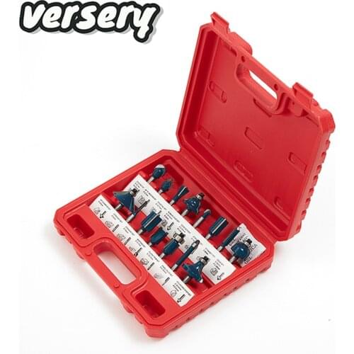 Free shipping 15pcs/set Woodworking Milling Cutters 1/4''/6.35mmShank Carbide Router Bit For Wood Cutter Engraving Cutting tools