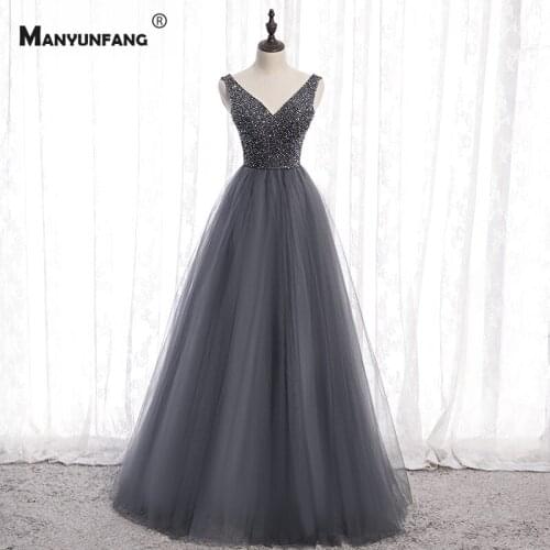 Custom Made V-Neck Pearls Sweep Train A-Line Wedding Dress 2021 New Arrival Lace Up Back Sleeveless Tulle Bridesmaid Party Gown