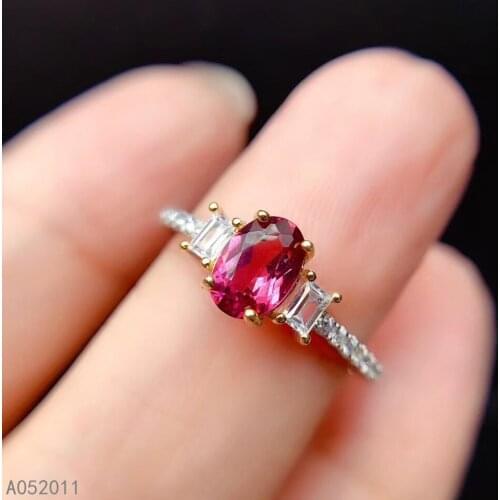 KJJEAXCMY fine jewelry natural garnet 925 sterling silver adjustable elegant gemstone women ring support test hot selling