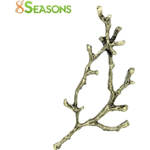 8Seasons Connectors Findings Tree Branch Antique Bronze Color DIY Making Earrings Jewelry Findings 6cmx2.8cm - 5cmx2.6cm,10PCs