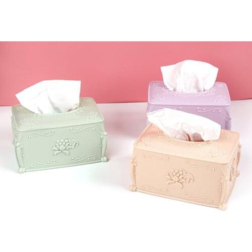 Tissue Box Flower Carved Organizer Napkin Dispenser Tissues Holder Case Container Kitchen Storage Draw Paper Boxes Home Decor