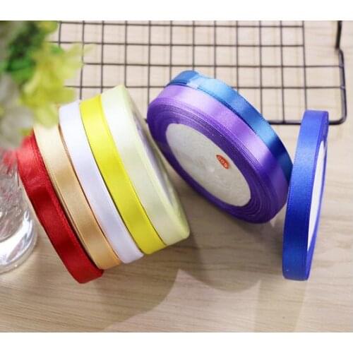 10Rolls/PC 25Yards 1CM Lace Length Ribbons High Quality Decorative Satin Ribbon Width for DIY Sew Craft Wedding Party Decoration