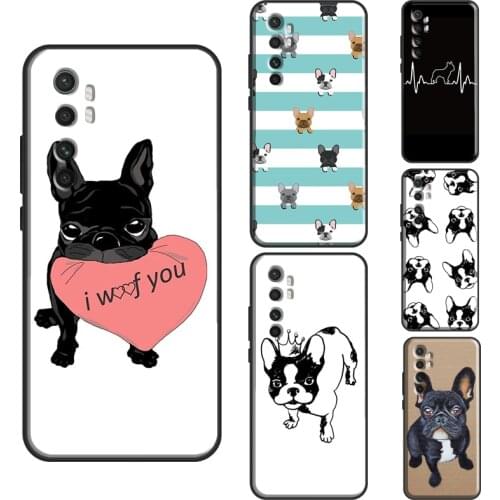French Bulldog Cute Cartoon For Xiaomi Mi 11 Lite Note 10 Mi 11 Ultra 10T Pro Phone Case For POCO F3 F1 F2 M3 X3 Pro