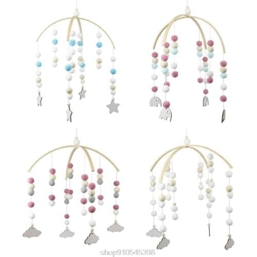 Baby Crib Nordic Style Mobile Rattles Toy Wool Balls Wind Chime Newborn Baby Cot Hanging Bed Bell N25 20 Dropshipping