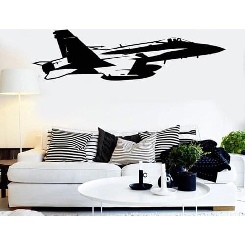 Aviation Plane Wall Sticker Jet Aircraft Vinyl Decal Fighter Boys Bedroom Decoration Air Force Kids Room Decor Removable Mural