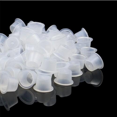 1000pcs Tattoo Ink Cups With Base Plastic Microblading Makeup Pigment Ink Caps For Tattoo Ink Accessories
