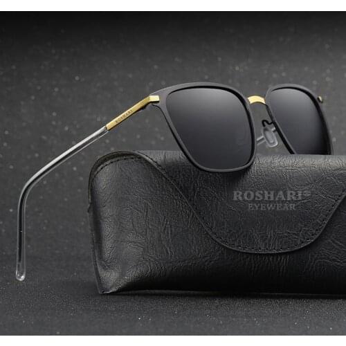 RoShari Original Brand Classic Square Polarized Sunglasses Mens Women Driver Night Vision Glasses R001