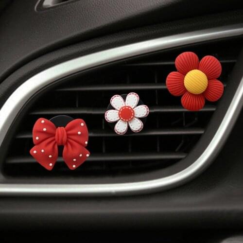 Car Air Vent Pretty Flower Bow Tie Freshener Auto Outlet Perfume Parfum Clip for Car Styling Freshener Air Purifier Diffuser