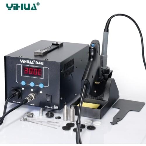 YIHUA948 220V 110V Digital SMD Soldering Iron Station High Quality Suction Tin Gun Handle Rework Station Welding Free shipping