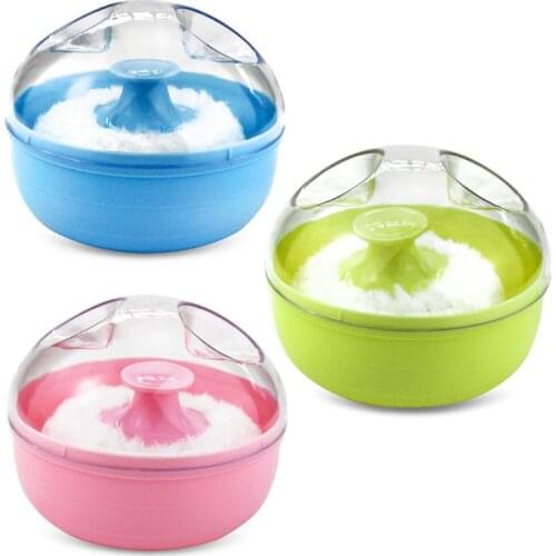 Portable Baby Soft Body Talcum Powder Puff Sponge + Box Case Container Useful Supplies