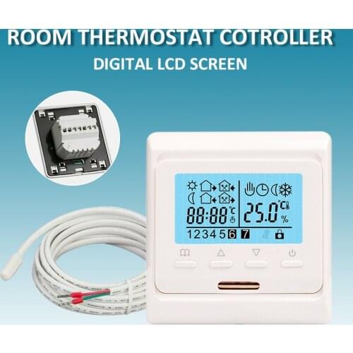 Digital LCD Programmable Thermostat Manual Electric Underfloor Heating Controller Warm Floor Heating Room Thermostat