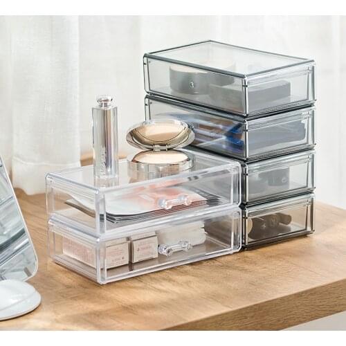 Transparent Drawer Type Desk Storage Box Plastic Multi-layers Document Sundries Holder Cosmetic Cabinet Storage Organizer