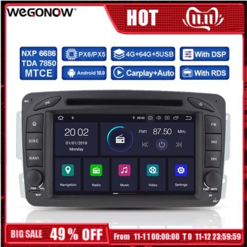 PX6 DSP HD Android 10 4GB RAM Car DVD multimedia Player GPS map Radio camera For Benz Vaneo Vito Viano W203 W168 A170 W209 W163