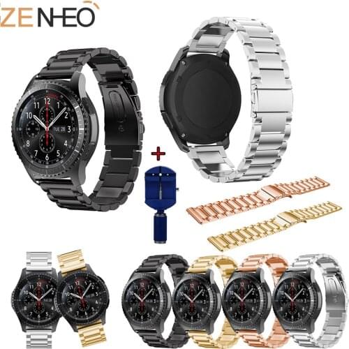 Stainless Steel Watch Band Strap For Samsung Gear S3 smart watch Link bracelet for Samsung Galaxy Watch 46mm with Adjust Tool
