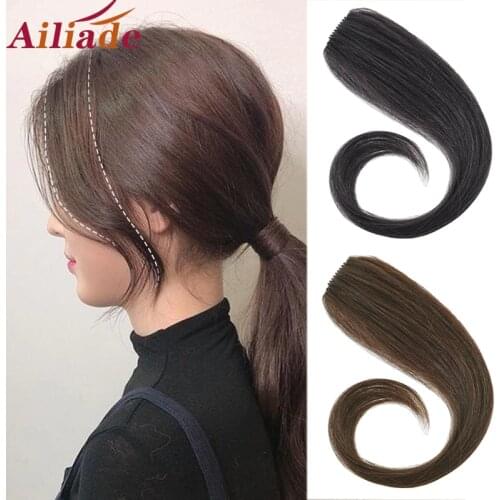 AILIADE 25-30cm Synthetic hair Natural Hairpin in Bang Front Side Bangs Fake Fringe Hair for Women Clip In Bangs Hair Extensions