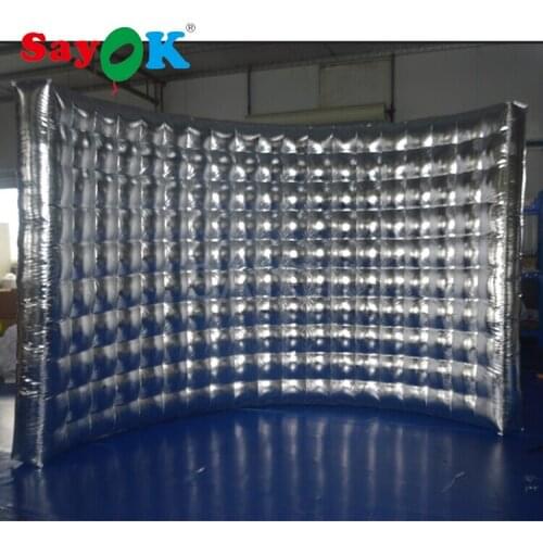 Wedding Party 10ft Photo Booth Backdrop Inflatable Wall Silver Outside&Inside