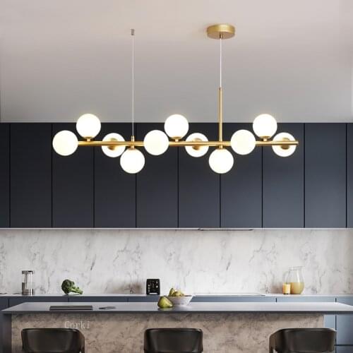 Nordic LED Pendant Lights Modern Glass Ball Pendant Lamp Kitchen Hanging Lamp Living Dining Room Luminaire Indoor Decor Fixtures
