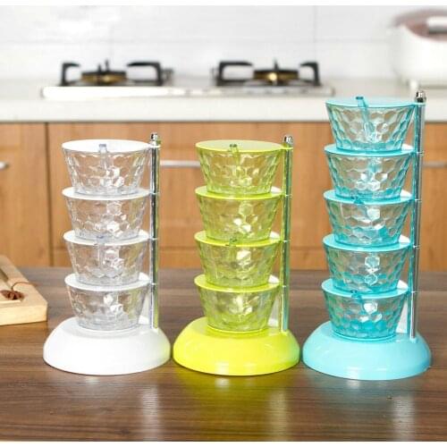 Rotatable Multi-layer Vertical Seasoning Box Jars Home Kitchen Tool Accessory Muti-layer Rotatable Space-saving