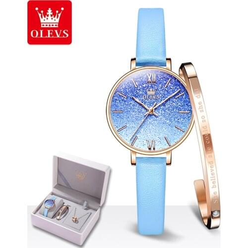 OLEVS Women Watches 2021 New Luxury Brand Fashion Quartz Watch Elegant Leather Belt Ladies Dress Watch Girl Gift Montre Relogio