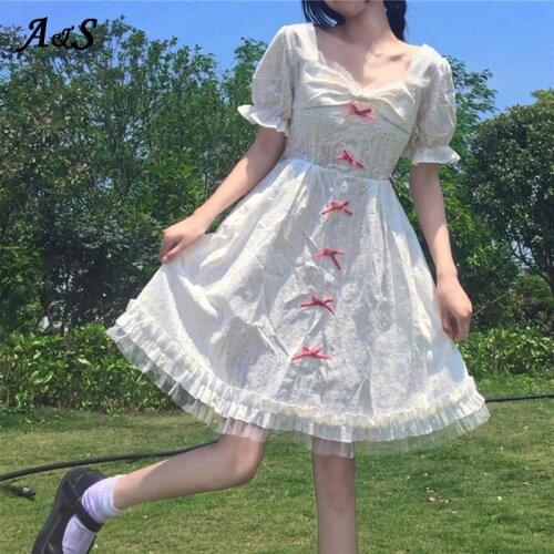 Anbenser Sweet Gothic Lolita Dress Harajuku Cute Girl Dresses Female Japanese Soft Sister Style Dress Cosplay Costume Streetwear