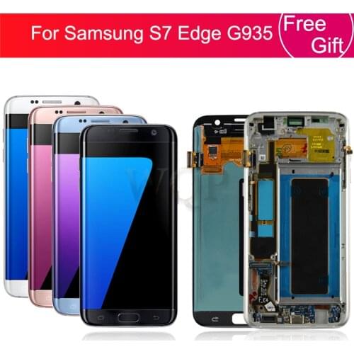 For SAMSUNG GALAXY S7 edge lcd display G935 G935F Touch Screen Digitizer assembly For Samsung S7 Edge LCD Display with frame