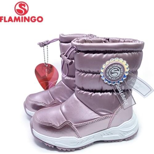 FLAMINGO Winter Wool Keep Warm Shoes Anti-slip Children High Quality Snow Boots for Girl Size 26-32 Free Shipping 202D-F1-2066