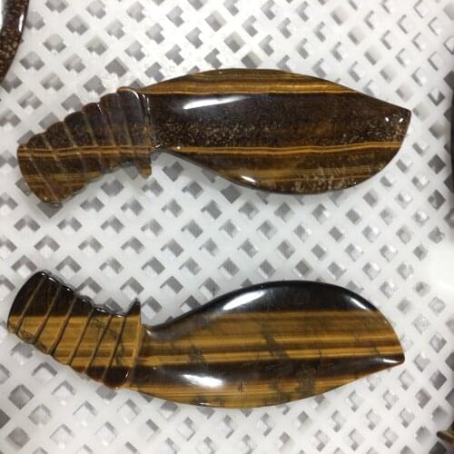 1pcs Natural Quality Yellow Tiger Eye Stone Loose Nepal knife