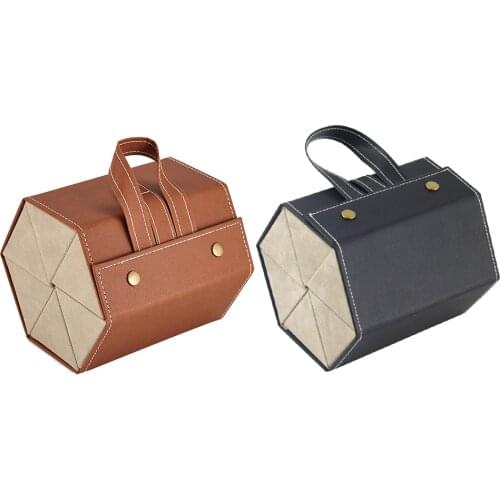 1pc 6slots Portable Glasses Storage Box Display Organizer Eyewear Folding Travel PU Leather Sunglasses Holder Case Bag