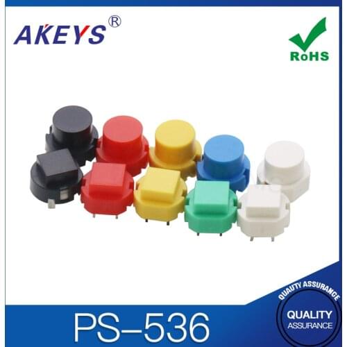 10PCS PS-536-2 Top dome 4 pin DIP type red plastic push button switch for coffee machine