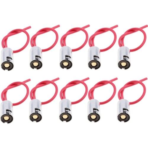 10pcs BA9S Connector Socket Holder Base Light Bulb Harness Pre-wired