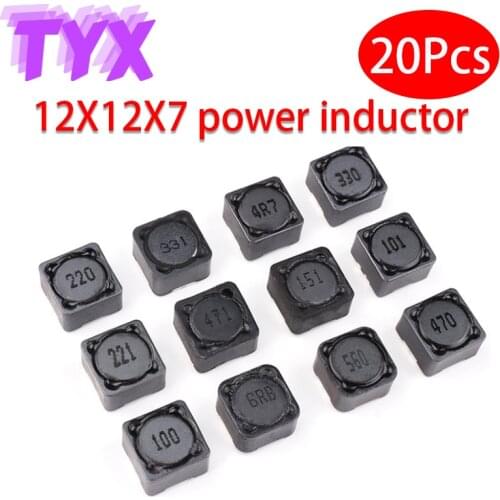 20PCS 12*12*7mm CD127R Power Inductance Shielded Inductor SMD Inductor 2.2/3.3/4.7/6.8/10/15/22/33/47/68/100/150/220/330-680UH