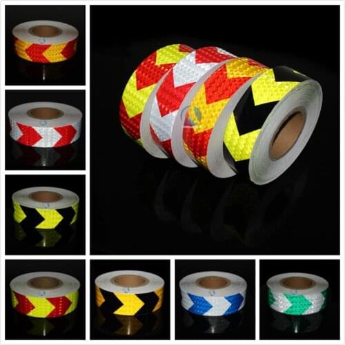 5CM Multi Color Arrow Conspicuity Reflective Hazard Roll Tape Adhesive Marking Sticker on trailer
