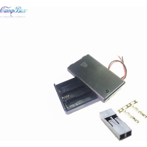 50Pcs 3xAAA Battery Case Holder Socket Wire Junction Boxes With Wires, Switch&Cover, Dupont 2.54mm 2P Header and Crimps