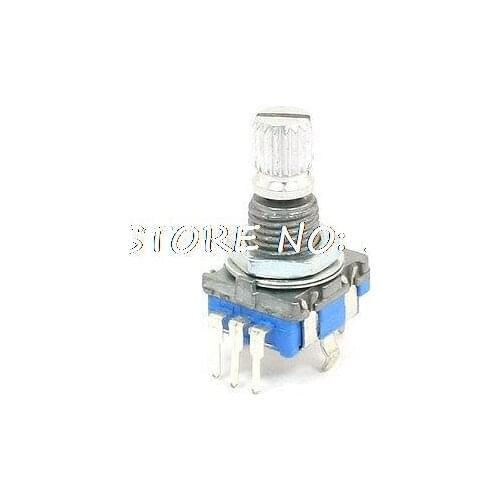 6mm Knurled Shaft 20 Position 360 Degree Rotary Encoder w Push Button Switch