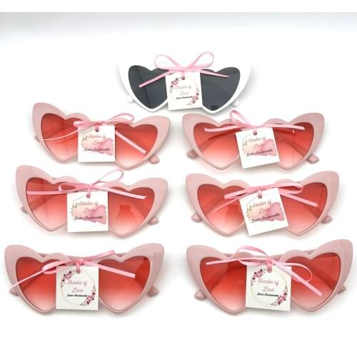 7 Pairs/lot Wedding Retro Heart Sunglasses for Bachelorette Party Bridesmaid Sunglasses Marton Sunglasses Wedding day Sunglasses