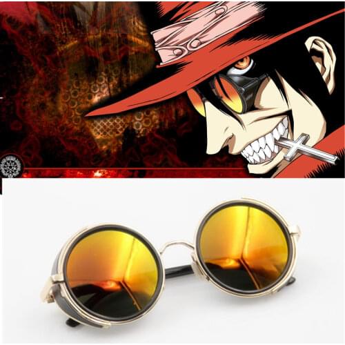 Anime HELLSING Alucard cosplay prop Vampire Hunter Glasses Orange Sunglasses for Men Women