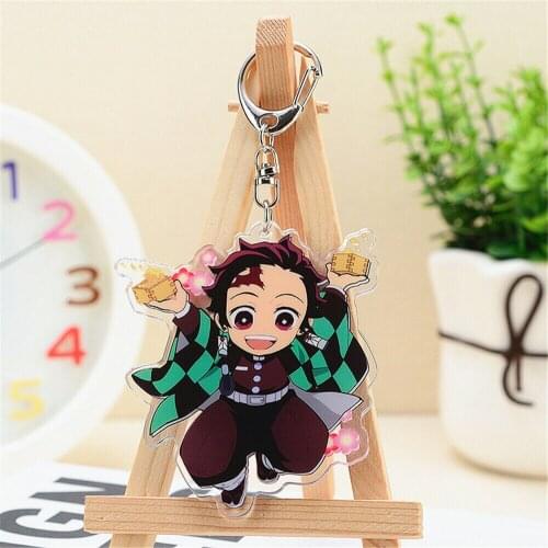Anime Demon Slayer: Kimetsu no Yaiba Kamado Tanjirou Kamado Nezuko Cosplay Acrylic Keychain Figure Stand Pendant Keyring Gift