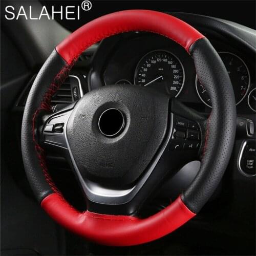 Microfiber Leather Color Matching Sports Hand-sewn Steering Wheel Cover Four Seasons General Car Cover Case Protector Accessorie