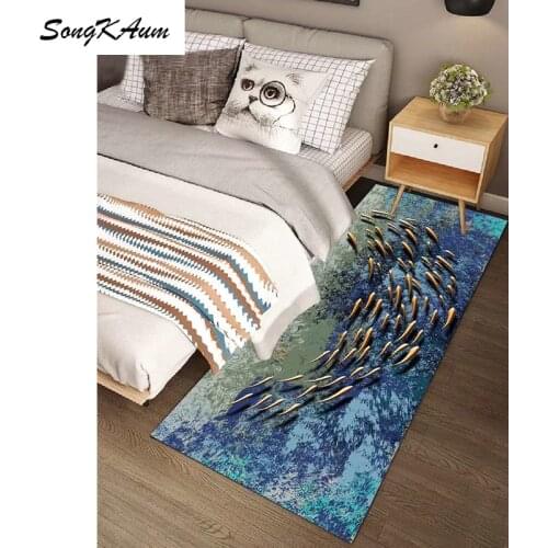 SongKAum 3D Ocean beauty Flannel Large Carpets child Non-slip Tatami customizable Mats Bedroom Home Lving Room Rug